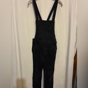 Free People Black Denim Overalls